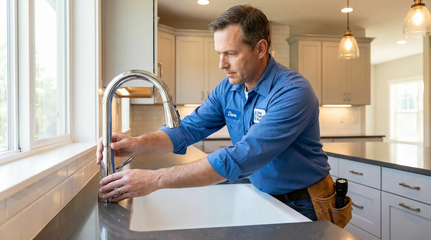 Kitchen faucet installation by Johns Plumbing LLC in Newington